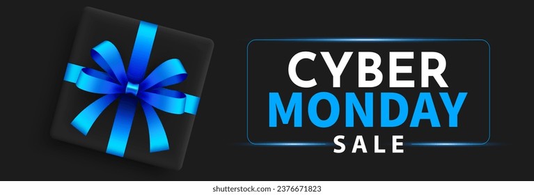 Cyber Monday sale banner template. Cyber monday typography text design for sale offer and discount promo. Vector illustration