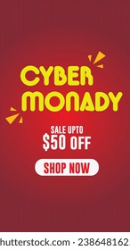 Cyber Monday Sale Banner Template Design for business promotion vector illustration