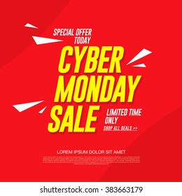Cyber Monday sale. Banner template design
