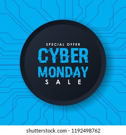 Cyber Monday Sale Banner Vector