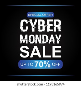 Cyber Monday Sale banner vector