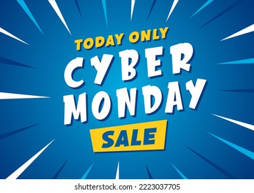Cyber Monday sale banner. Vector illustration