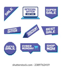 Cyber Monday Sale Banner Vector Collection by SleepEnthusiast
