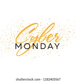 Cyber Monday Sale Calligraphic banner. Vector Illustration