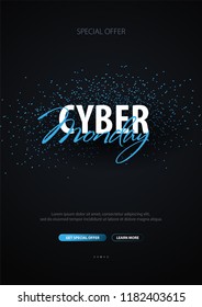 Cyber Monday Sale Calligraphic banner. Vector Illustration