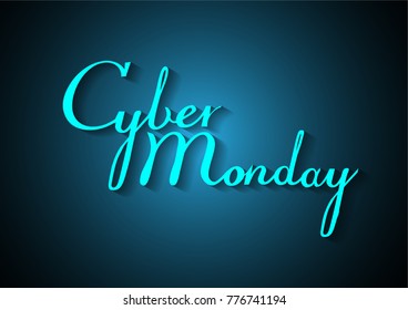 Cyber Monday sale concept, blue