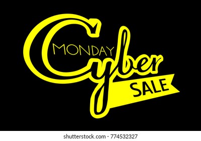Cyber Monday sale concept, yellow