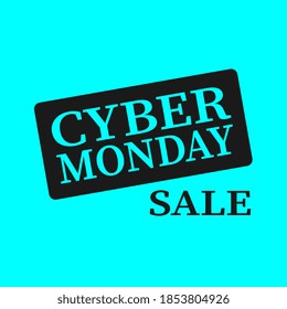 Cyber Monday Sale design for advertising, banners, leaflets and flyers. Vector illustration on blue background.