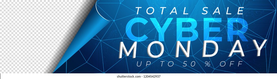 Cyber Monday Sale design banner template. Web banner isolated background for cyber sale.