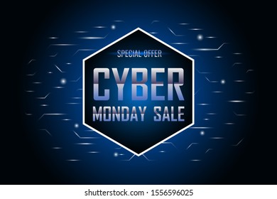 Cyber Monday sale design concept. Modern trend design template. Online shopping and marketing concept, Vector illustration.