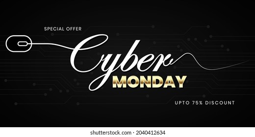 Cyber monday sale design concept. Digital shopping discount. vector illustration