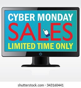 Cyber Monday Sale. Design Template for Commerce Business Website Presentation. Vector Illustration.