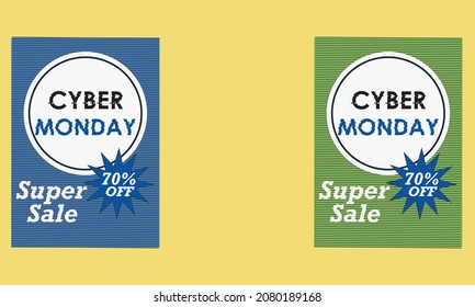 Cyber Monday sale flyer glitch effect Vector