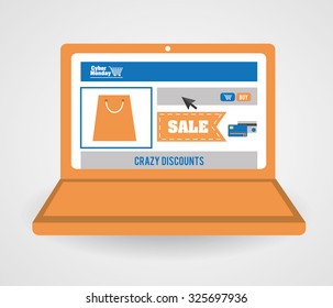 Cyber Monday with sale icons design, vector illustration 10 eps graphic.