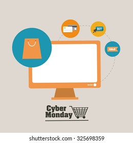 Cyber Monday with sale icons design, vector illustration 10 eps graphic.