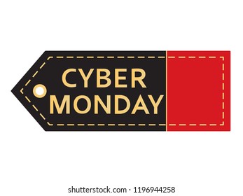 Cyber monday sale. Inscription design template. Cyber monday banner with copy space. Isolated vector illustration on white background.