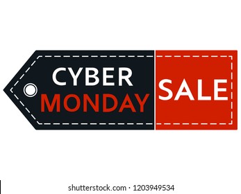 Cyber monday sale. Inscription design template. Cyber monday banner. Isolated vector illustration on white background.