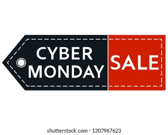 Cyber monday sale. Inscription design template. Cyber monday banner. Isolated vector illustration on white background.