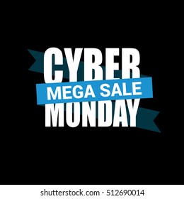 Cyber Montag Verkauf Inschrift Design-Vorlage. Cyber Montag Banner. Cyber Monday Sale Poster. Cyber Monday Kalligrafische Werbeplakatdesign. Banner-Label-Stil mit Rabatt verkaufen. Vektorgrafik