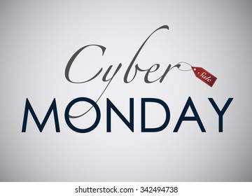 Cyber Monday sale isolated on gray background