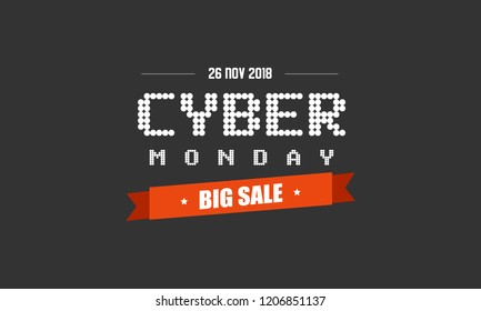 Cyber Monday sale label design template. Vector illustration of Cyber Monday promotion label concept