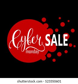 Cyber Monday Sale label. Promotional banner template with lettering composition