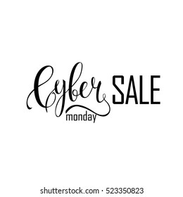 Cyber Monday Sale label. Promotional banner template with lettering composition isolated on white