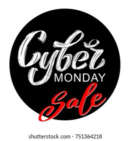 Cyber Monday Sale label. Promotional banner template with lettering composition