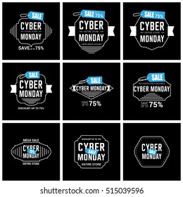 cyber monday sale label set