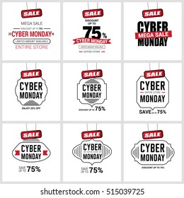 cyber monday sale label set