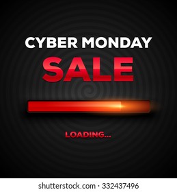 Cyber Monday Sale Loading Bar Background. Design Template for eCommerce Business Website / Presentation. Vector Illustration .