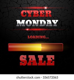 Cyber Monday Sale Loading Bar Background  Design Template for eCommerce Business Website eps 10 vector