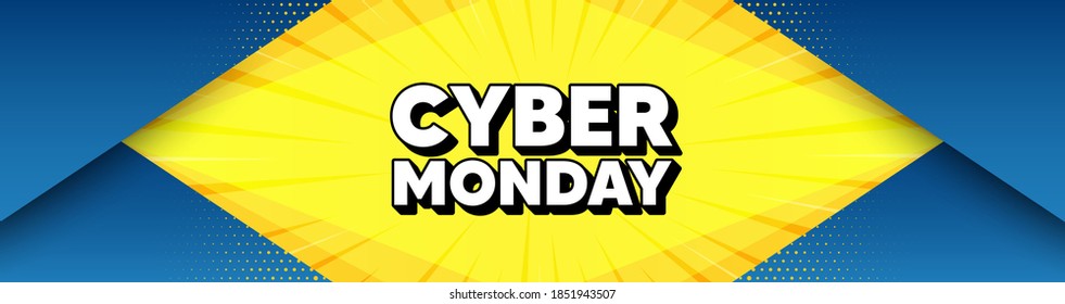 Cyber Monday Sale. Modern background with offer message. Special offer price sign. Advertising Discounts symbol. Best advertising abstract banner. Cyber monday badge shape. Vector
