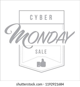 Cyber Monday Sale modern stamp message design isolated over a white background