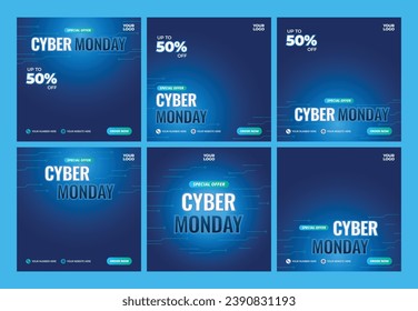 Cyber Monday Sale Modern Website Banner or Social Media Post