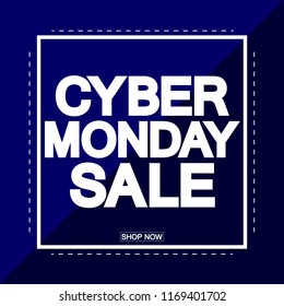 Cyber Monday Sale, poster design template, vector illustration