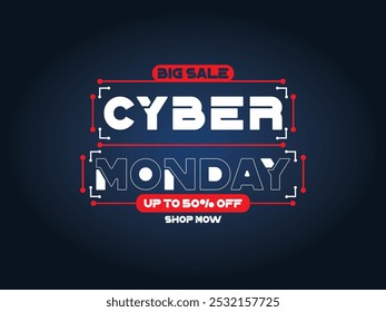 Ilustración vectorial de Plantilla de diseño de póster de venta de Cyber Monday