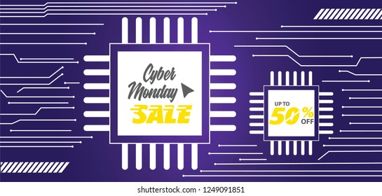 Cyber Monday Sale Poster. Element Design. Vector Illustration
