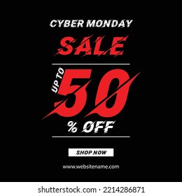 cyber Monday sale poster flyer or social media post template design