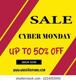 cyber Monday sale poster flyer or social media post template design