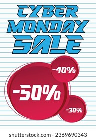 Cyber Monday sale poster flyer social media post design