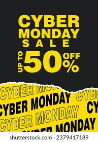 Cyber Monday sale poster flyer or  social media post design