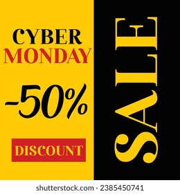 Cyber Monday sale poster flyer or social media  post design