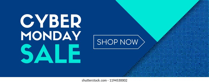 Cyber monday sale. Shop now. Vector banner template