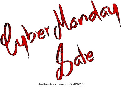 Cyber Monday sale shopping message on white Background
