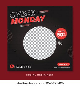 Cyber monday sale social media promotion banner template