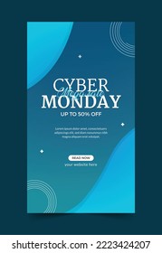 Cyber monday sale social media stories template