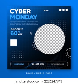 Cyber monday sale social media banner template