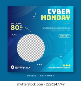 Cyber monday sale social media banner template