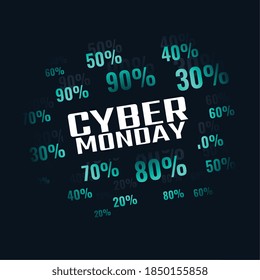 Cyber monday sale with special discount offer background